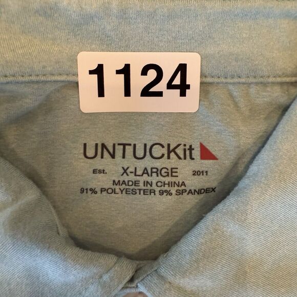 Untuckit Polo Shirt Mens Extra Large Light Green Logo Performance Golf Stretch - Picture 10 of 10